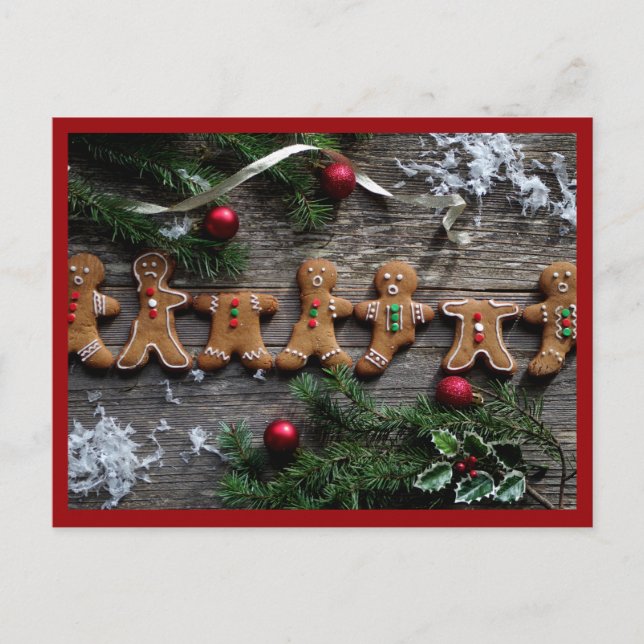 Postal Festiva Navidades de pan de jengibre (Anverso)