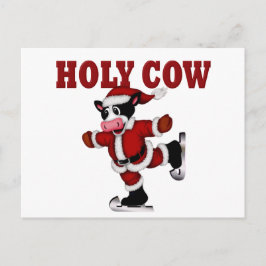 Postal Festiva Navidades de patinaje vaca sagrada