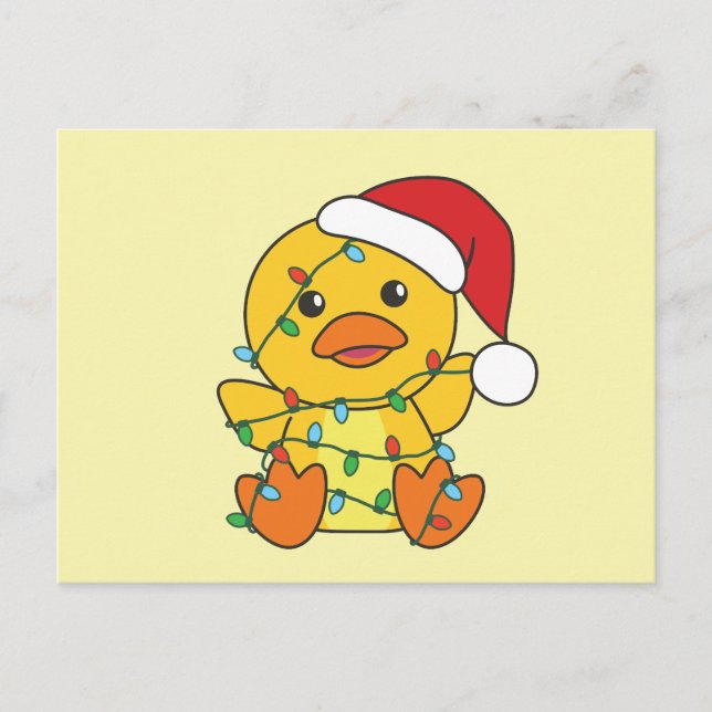 Postal Festiva Navidades de pato Animales de invierno pato de vac (Anverso)