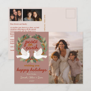 Postal Festiva Navidades de Peace on Earth Doves PERSONALIZADO 3