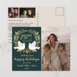 Postal Festiva Navidades de Peace on Earth Doves PERSONALIZADO 3