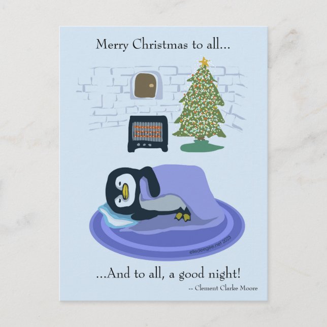 Postal Festiva Navidades de Penguin (Anverso)
