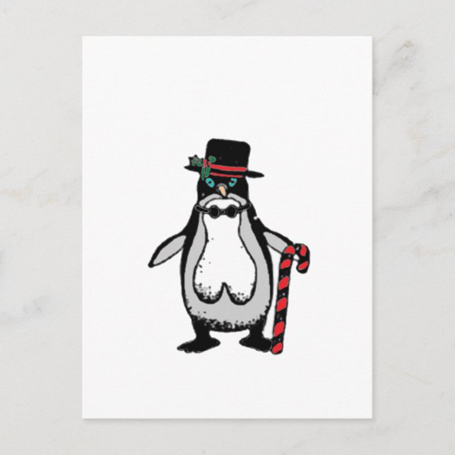 Postal Festiva Navidades de Penguin (Anverso)