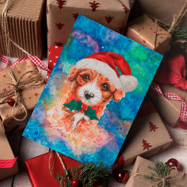 Postal Festiva Navidades de perros de raza Cavoodle