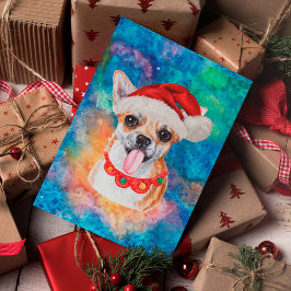 Postal Festiva Navidades de perros de raza Chihuahua