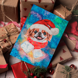 Postal Festiva Navidades de perros de raza china en Japón