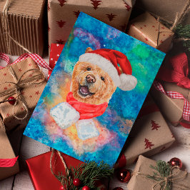 Postal Festiva Navidades de perros de raza Chow Chow