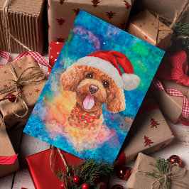 Postal Festiva Navidades de perros de raza de perro con carne de 