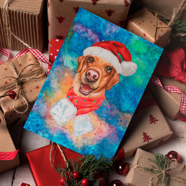 Postal Festiva Navidades de perros de raza Labrador