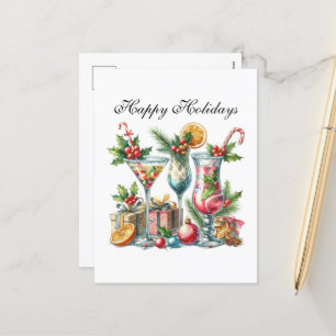 Postal Festiva Navidades de personalizable cóctel Festividad
