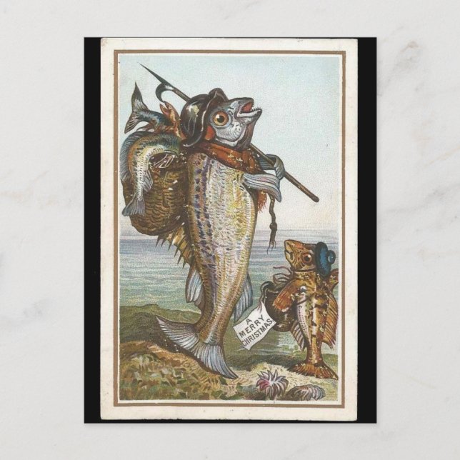 Postal Festiva Navidades de pescado de Victoria (Anverso)