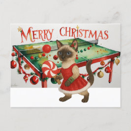 Postal Festiva Navidades de ping pong temen a amantes de gatos si