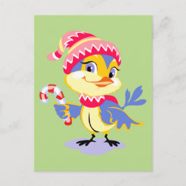 Postal Festiva Navidades de polluelos