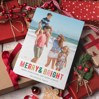 Postal Festiva Navidades de presupuesto de fotografía de la famil