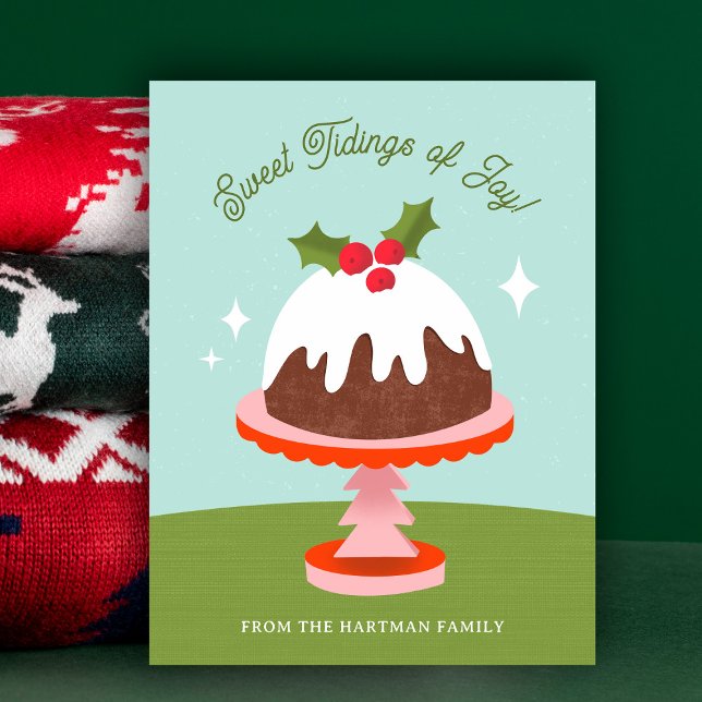 Postal Festiva Navidades de pudding de ciruela del siglo medio (Subido por el creador)