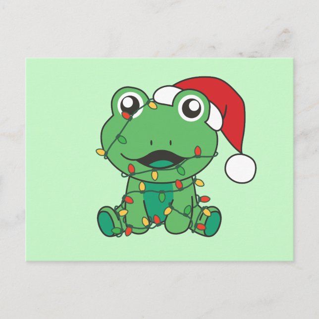 Postal Festiva Navidades de rana Animales de Invierno Ranas Vacun (Anverso)