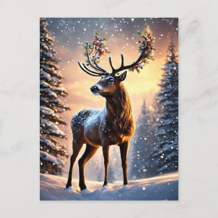 Postal Festiva Navidades de renos