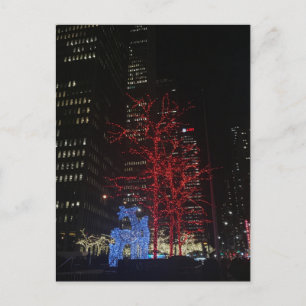Postal Festiva Navidades de renos alumbran Nueva York Manhattan
