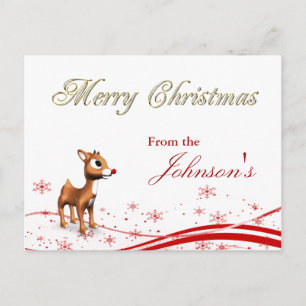 Postal Festiva Navidades de renos de Personalizado lindo saludan