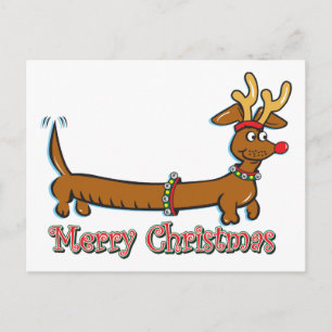 Postal Festiva Navidades de renos Doxie