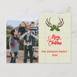 Postal Festiva Navidades de Rustic Antlers