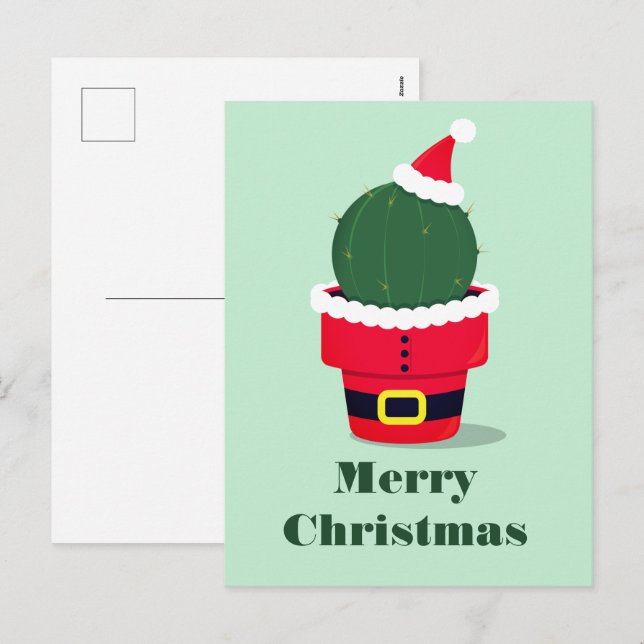 Postal Festiva Navidades de Santa Cactus (Anverso / Reverso)