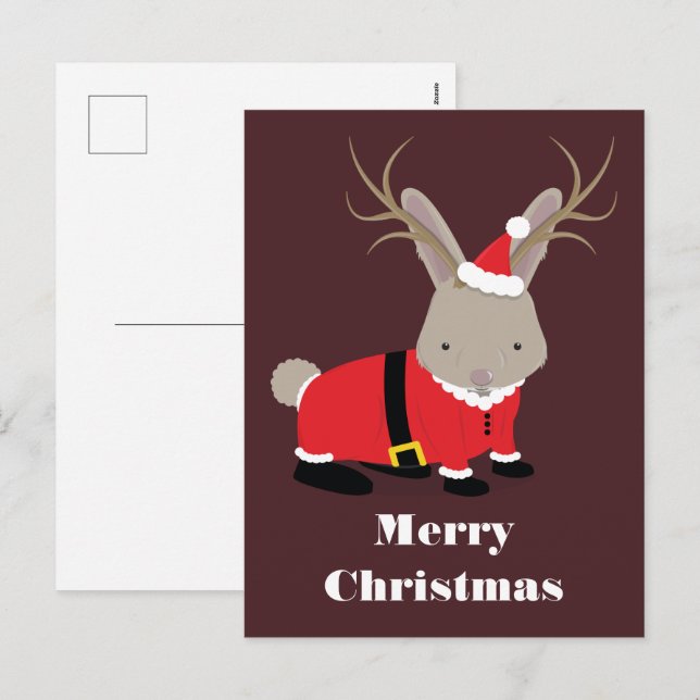 Postal Festiva Navidades de Santa Jackalope (Anverso / Reverso)