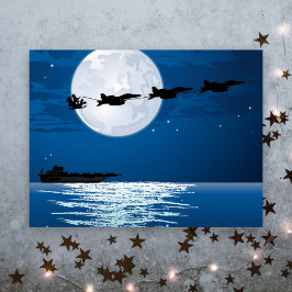 Postal Festiva Navidades de Santa y Super Hornets F/A-18