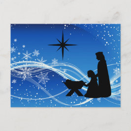 Postal Festiva Navidades de Silhouette Nativity Scene