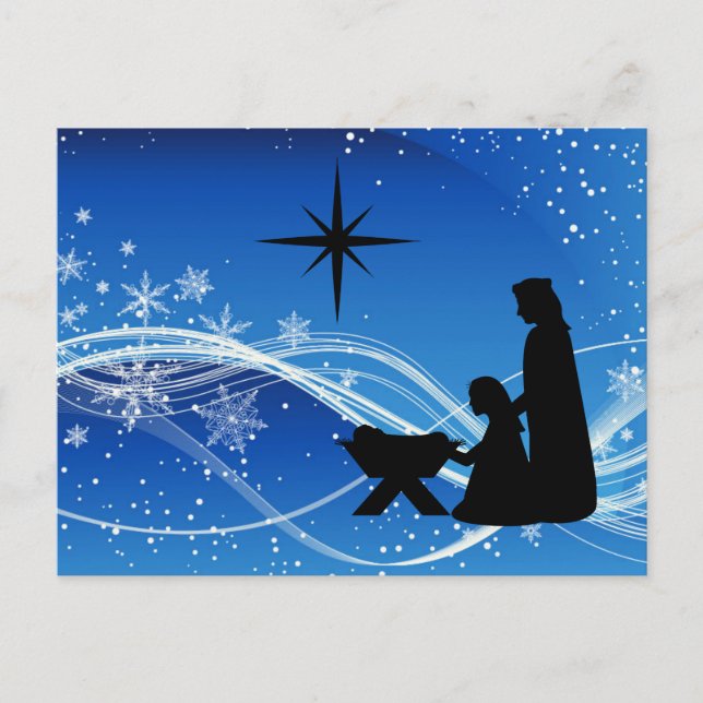 Postal Festiva Navidades de Silhouette Nativity Scene (Anverso)