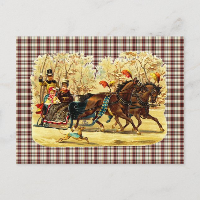 Postal Festiva Navidades de Sleigh Ride (Anverso)