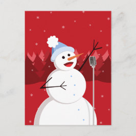 Postal Festiva Navidades de Snowman, cantantes felices