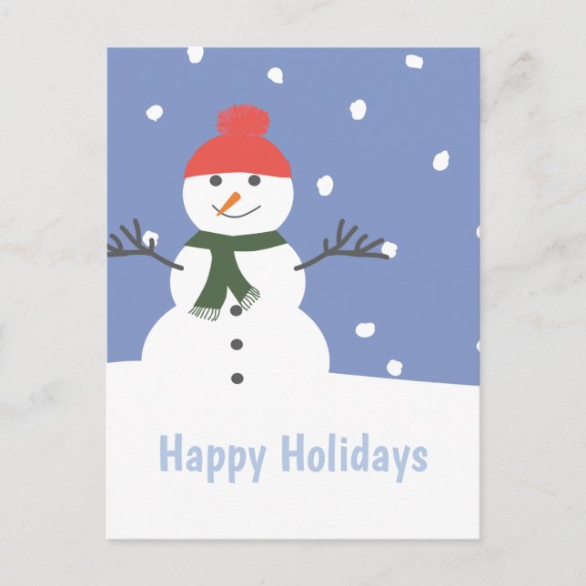 Postal Festiva Navidades de Snowman Happy Holidays (Anverso)