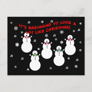 Postal Festiva Navidades de Snowmen Chorus