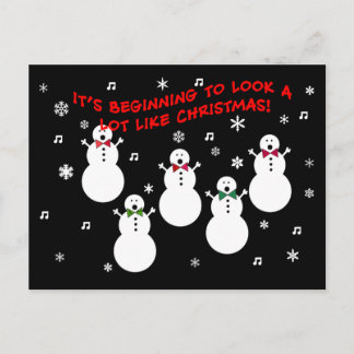 Postal Festiva Navidades de Snowmen Chorus