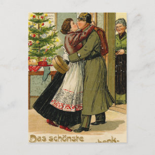 Postal Festiva Navidades de soldados alemanes retro vintage