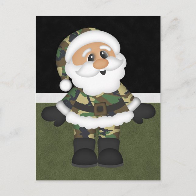 Postal Festiva Navidades de soldados militares personalizados San (Anverso)