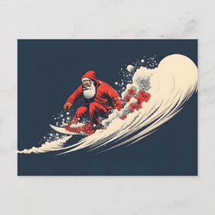 Postal Festiva Navidades de Surfing Santa Summer