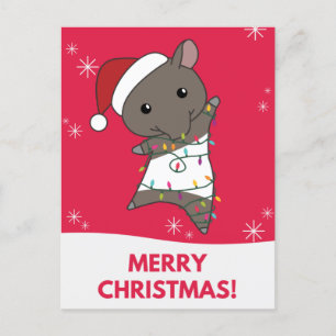 Postal Festiva Navidades de Tapir en invierno