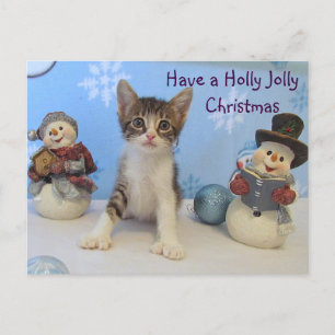 Postal Festiva Navidades de Taromina Holly Jolly - Gato / Gatito
