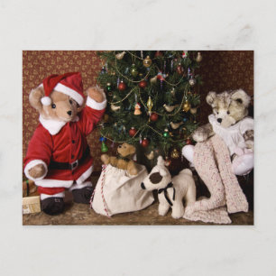 Postal Festiva navidades de Teddy Bear Santa