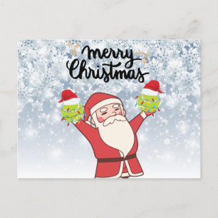 Postal Festiva Navidades de tenis con Santa Claus