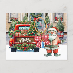Postal Festiva Navidades de tenis con Santa Claus