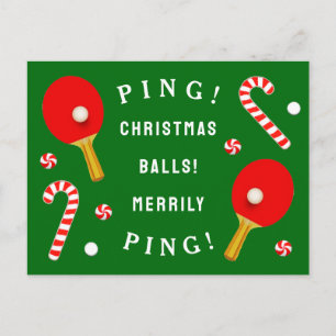 Postal Festiva Navidades de tenis de mesa divertidos