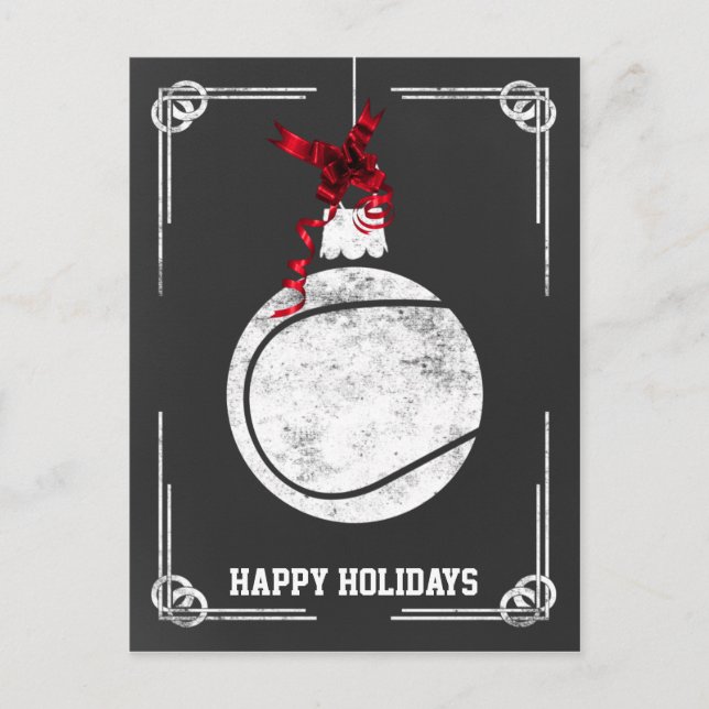 Postal Festiva navidades de tenis de pizarra (Anverso)