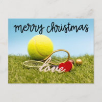 Navidades de tenis pelota de tenis y raqueta con a