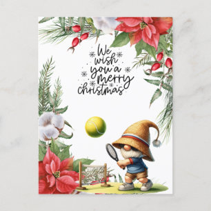 Postal Festiva Navidades de tenis temática para jugador