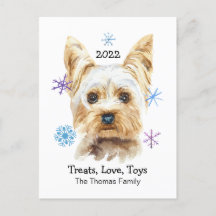 Navidades de texto de Yorkshire Terrier Snowflakes