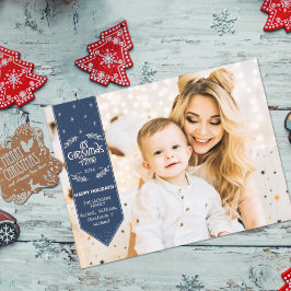 Postal Festiva Navidades de Time indigo azul feliz Feriados foto