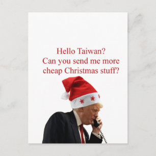 Postal Festiva Navidades de Trump llaman a Taiwán
